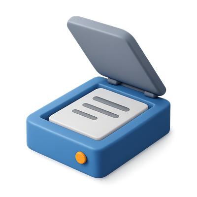 Stylish 3D Scan Icon with Volumetric Design