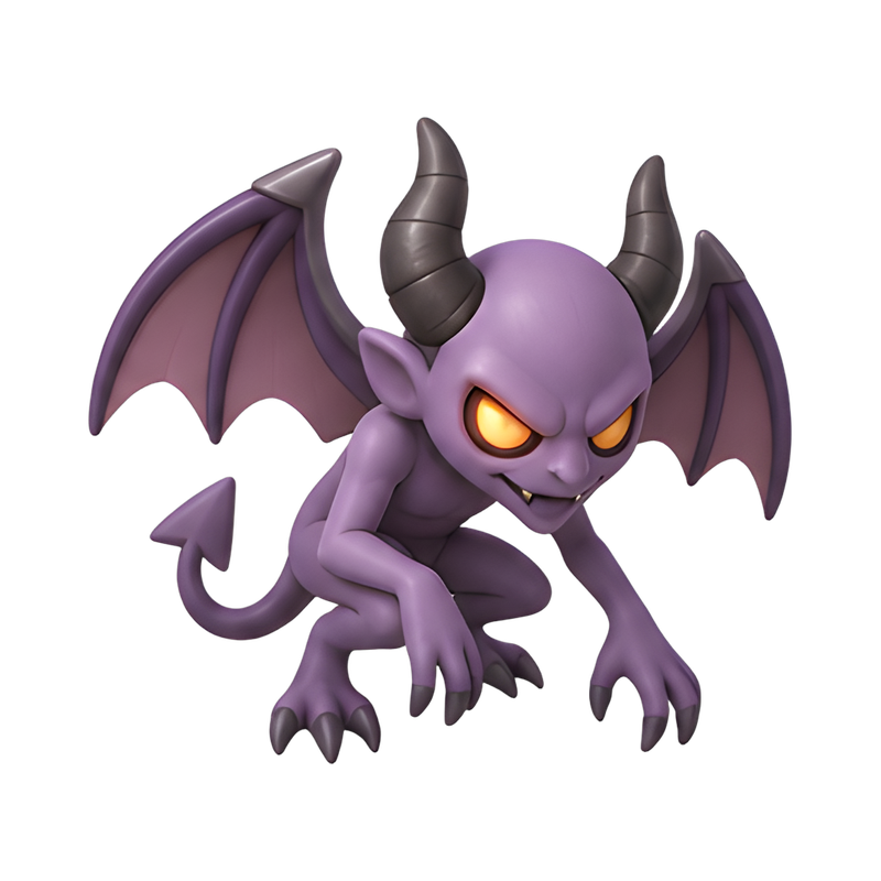 fantastical purple-winged creature