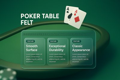 3D Interactive Poker Table Felt Design with Feature Blocks