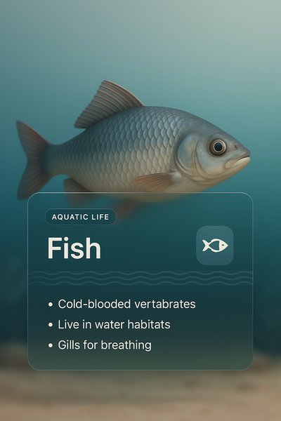 3D Illustration of Fish with Informative Overlay