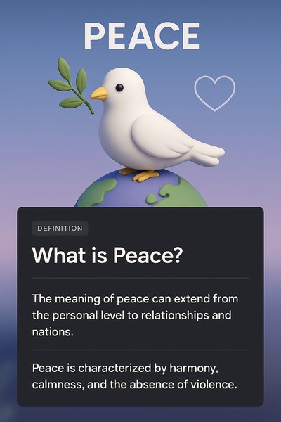 3D Illustration Representing Peace with Dove and Earth