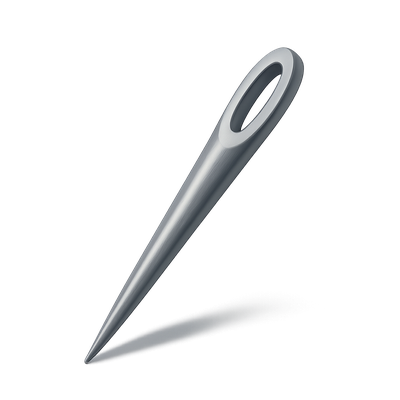 Stylized 3D Needle Icon with Volumetric Depth