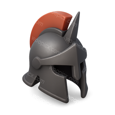 Stylized 3D Warrior Helmet Icon in Isometric View