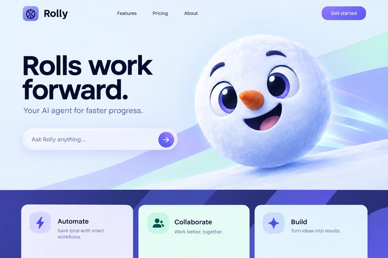 Engaging AI agent landing page