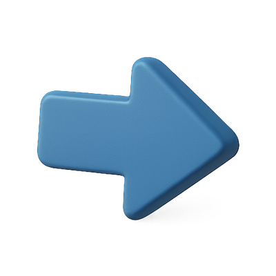 3D Blue Arrow Icon with Soft Edges