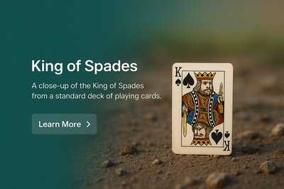 Realistic 3D Scene of the King of Spades Playing Card