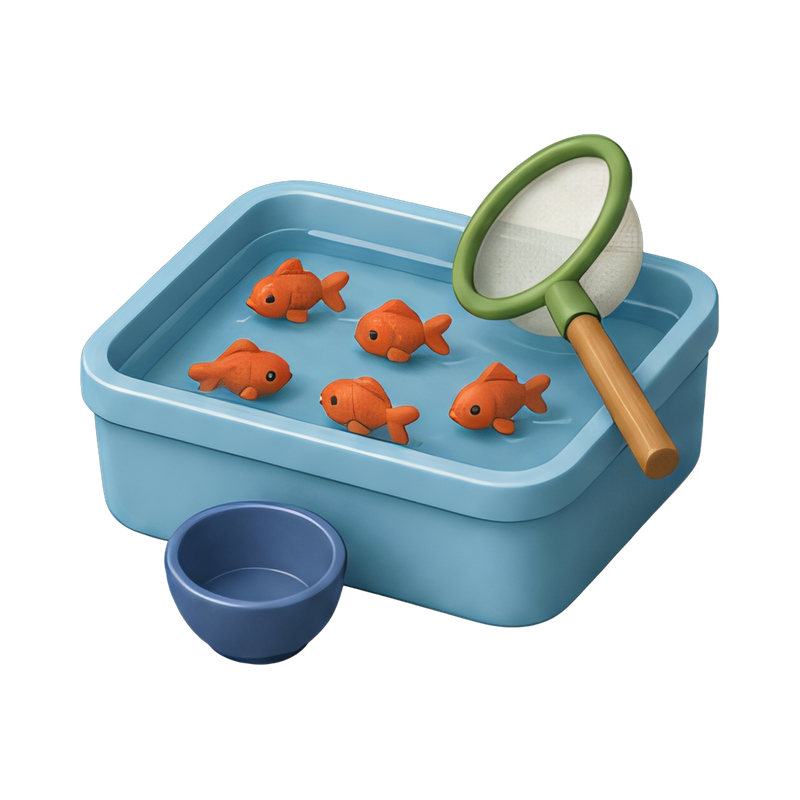 Fun goldfish scooping game