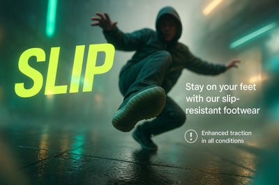 Dynamic Promotional Slide for Slip-Resistant Footwear
