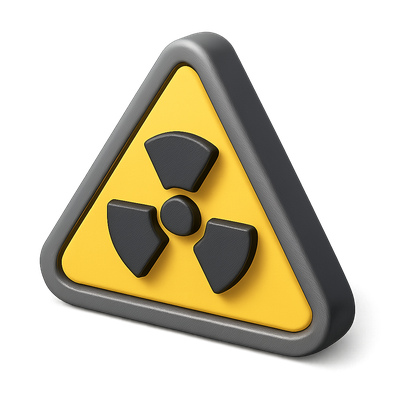 3D Radioactive Icon with Volumetric Design