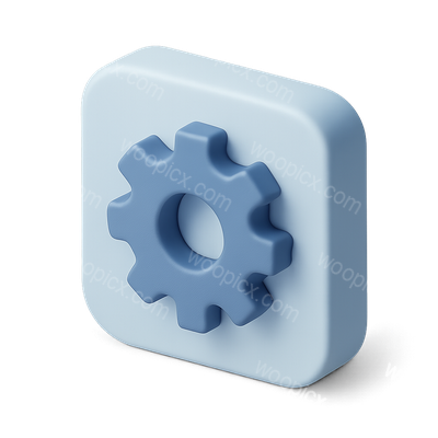 Isometric 3D Gear Icon for Settings Interface