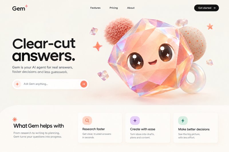 AI agent landing page design
