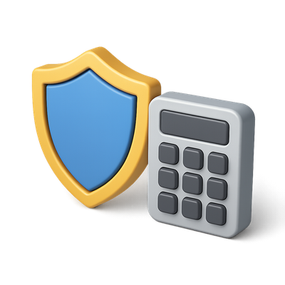 3D Icon of Shield and Keypad with Isometric View