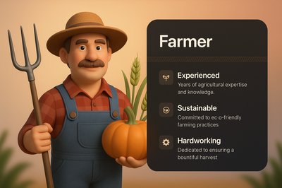3D Farmer Design with Sustainable Features and Graphics