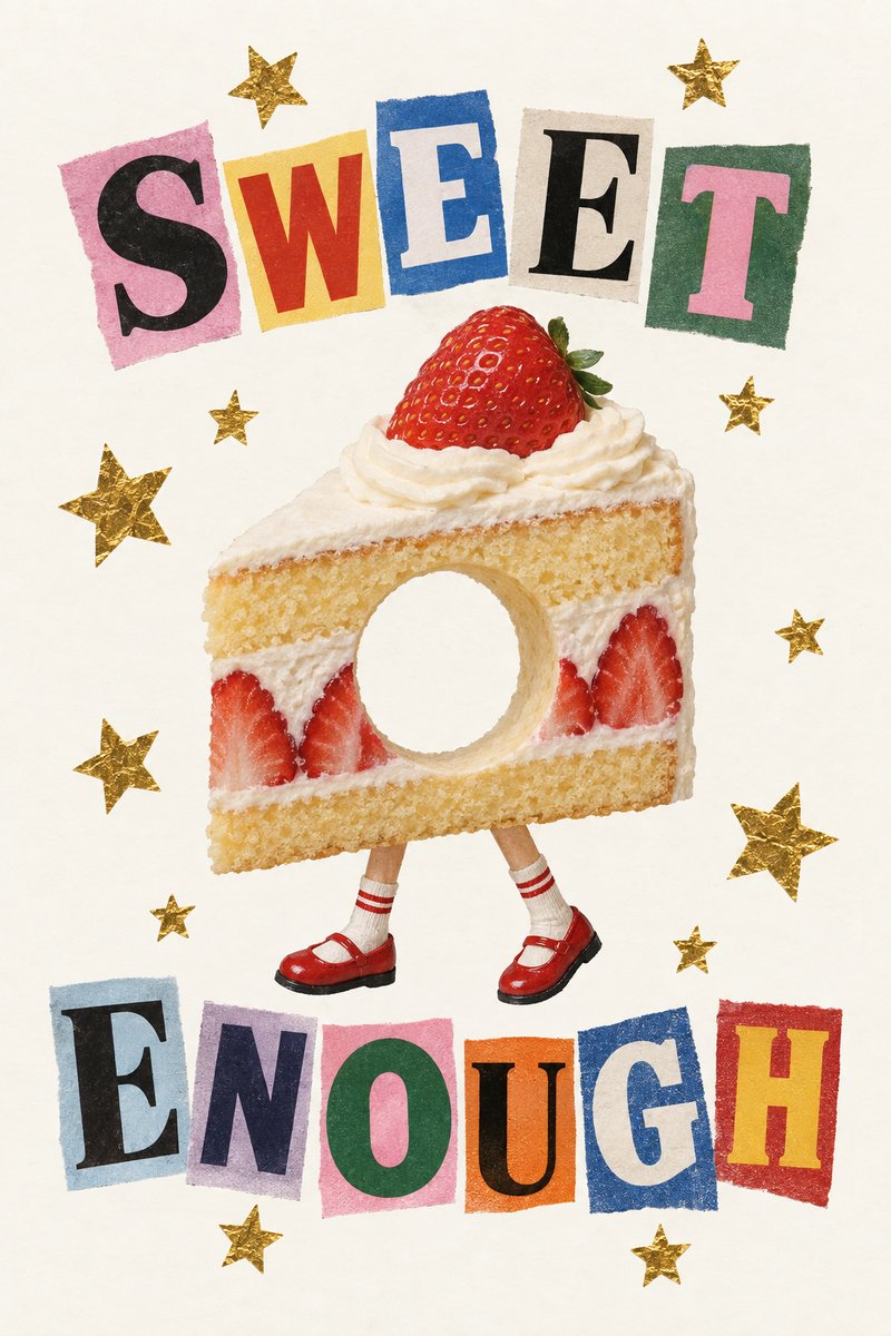 Playful cake zine cover