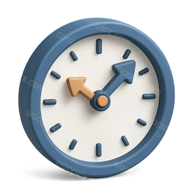 Stylish 3D Clock Icon with Time Indicators