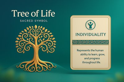 Symbolic Tree of Life Illustration with Emphasis on Individuality