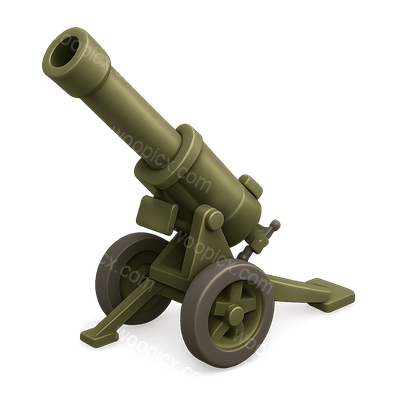 3D Military Cannon Icon for Graphics and Design