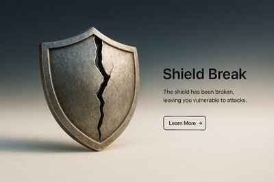 Stylish Shield Break Icon for Web Design