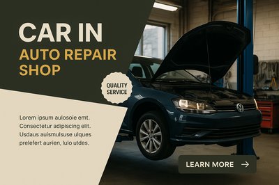 Car in Auto Repair Shop with Professional Design