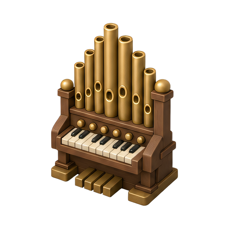 small brass pipe organ