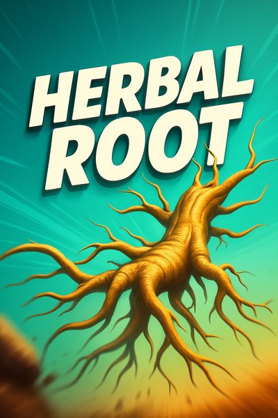 Dynamic and Engaging Herbal Root Illustration
