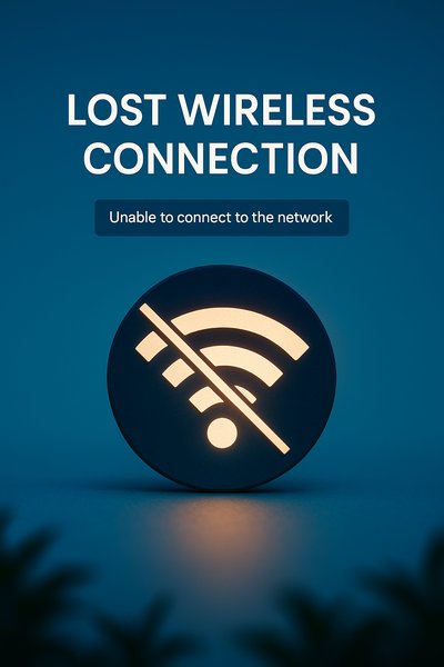 Lost Wireless Connection Icon and Message Illustration