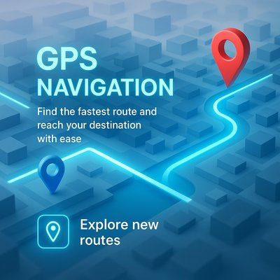Minimalist 3D City Map with GPS Navigation and Destination Pins