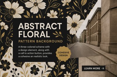 Elegant Black and Gold Floral Pattern Background Design