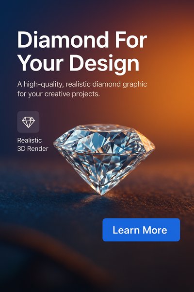 Realistic Diamond Graphic for Design Projects