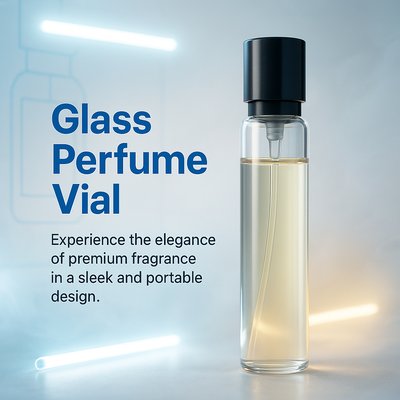 Sleek Glass Perfume Vial with Modern Design