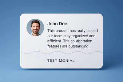 AI Workflow Automation Testimonial Card Design
