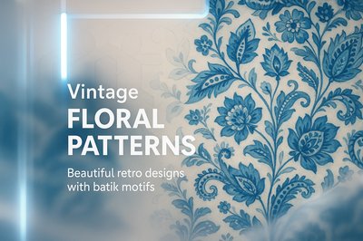 Vintage Floral Patterns Design with Batik Motifs