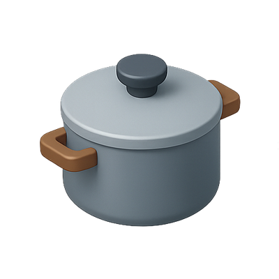 Stylized Cooking Pot Icon in Modern Design