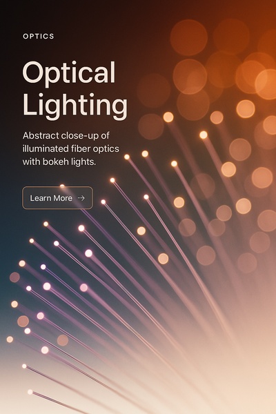 Abstract Close-Up of Fiber Optics with Bokeh Lights