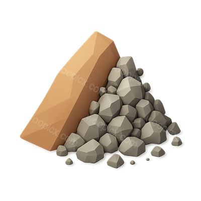 3D Icon of a Talus Slope with Rocks and Debris
