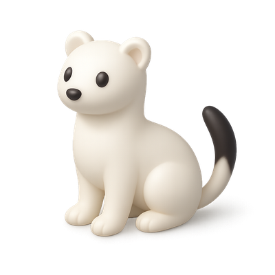 Cute White Cartoon Animal Figurine