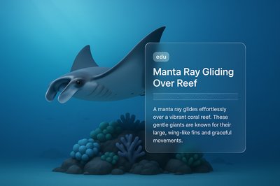 Manta Ray Gliding Gracefully Over a Coral Reef