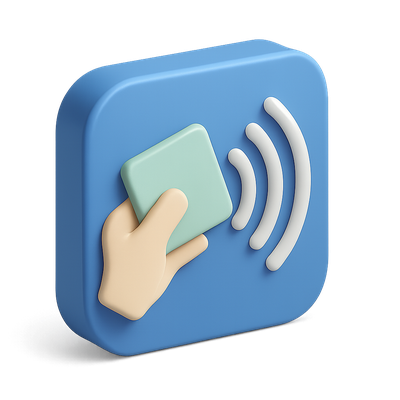 3D Contactless Payment Icon with Hand Gesture