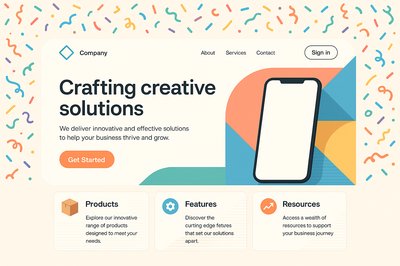 Modern Landing Page Design with Creative Elements