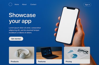 Landing Page Design Featuring a Phone Display