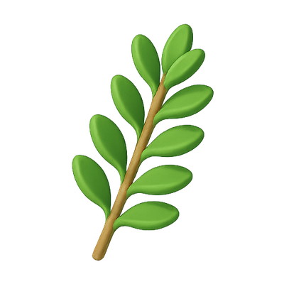 Stylized Green Leaf Emoji Illustration