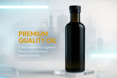 Premium Quality Oil Bottle Product Mockup