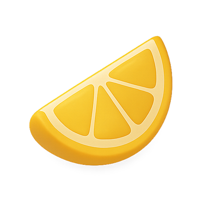 Stylized Lemon Slice Illustration with Bright Colors