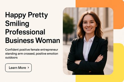 Confident Businesswoman Portrait with Modern Design Elements