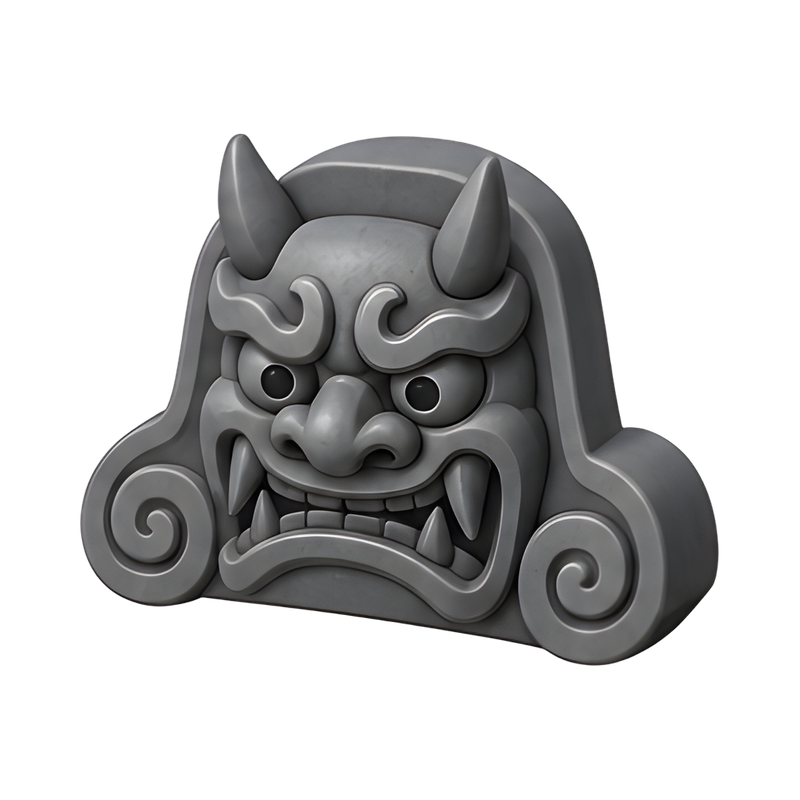 Japanese onigawara roof tile