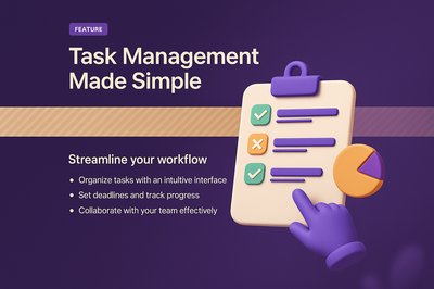 Creative Landing Page Design for Task Management Features