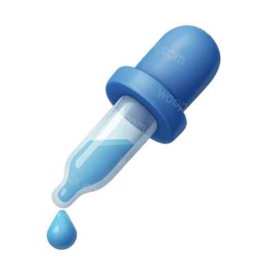 Stylish 3D Pipette Icon with Volumetric Design