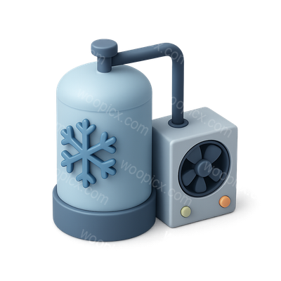 3D Cryogenic Cooling System Icon Design