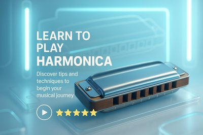 Musical Learning Graphic Featuring Harmonica