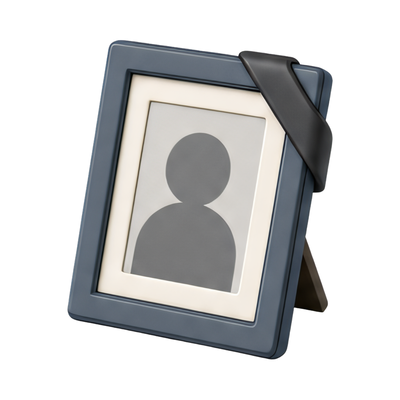 Elegant photo frame with ribbon